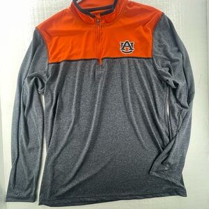 University of auburn long sleeve polo Orange and Gray Quarter-Zip Pullover Large